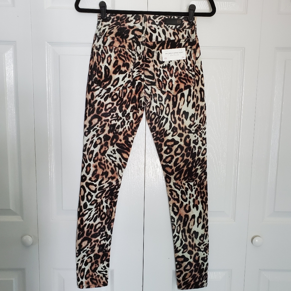 NWT AG Farrah High Waist Leopard Skinny Jeans - Picture 3 of 6